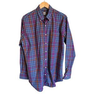 Peter Millar Size Large 100% Cotton Made in India Striped Multicolor Button Up C